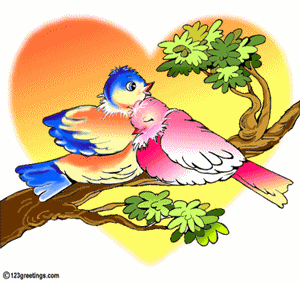 Gif animé amour oiseaux